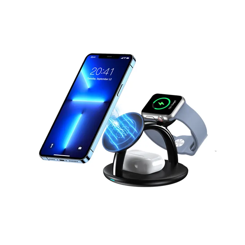 Choetech 3-in-1 Holder Magnetic Wireless Charger (T587-F-101ACBK)  Official