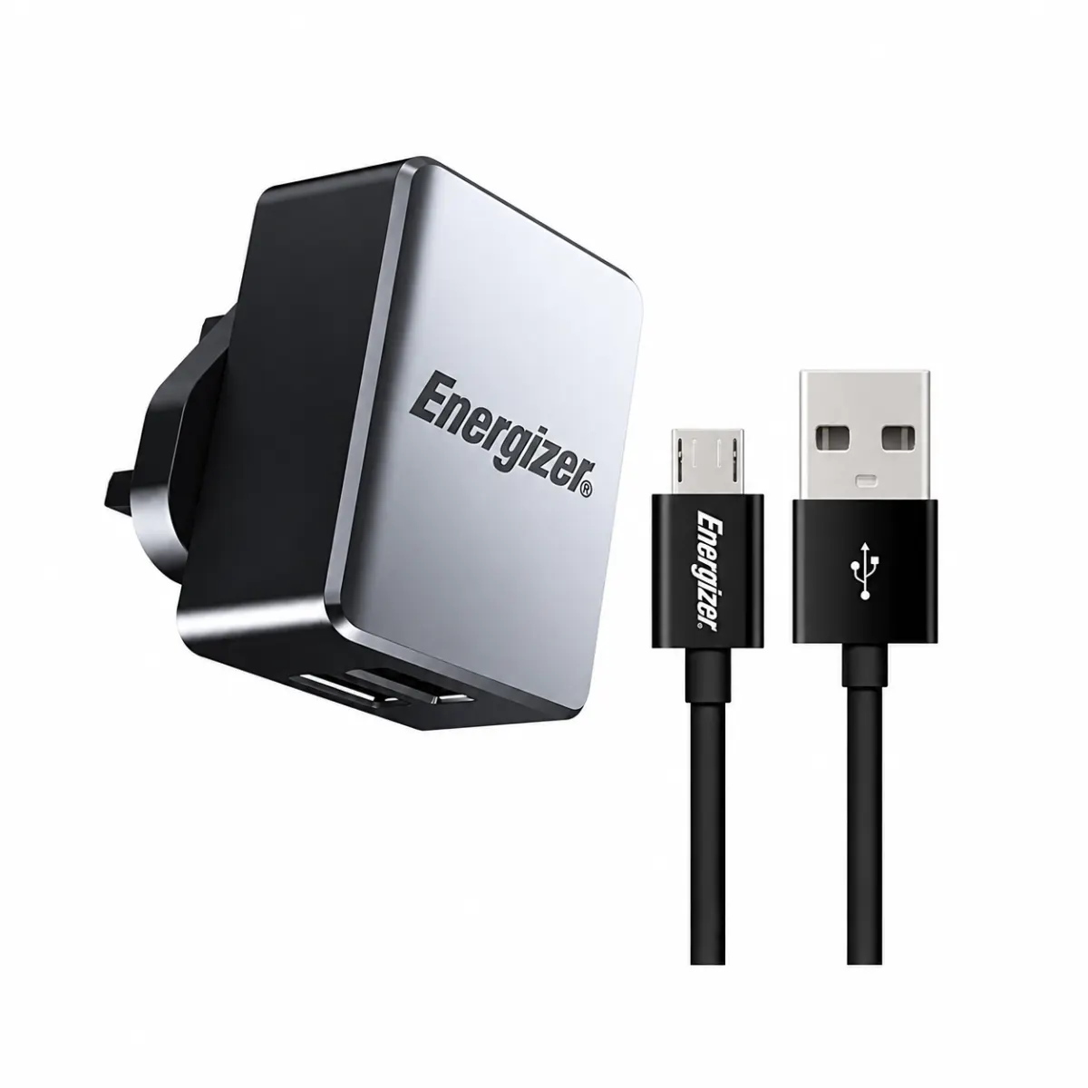 Energizer CL UK Plug Charging Adapter with Micro USB Cable (ACA1AUKCMC3) - Black Official