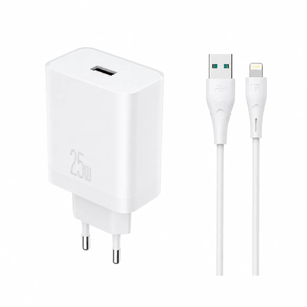 Yison Celebrat C-H8-EU 25W Fast Charging Adapter with Lightning Cable - White Official