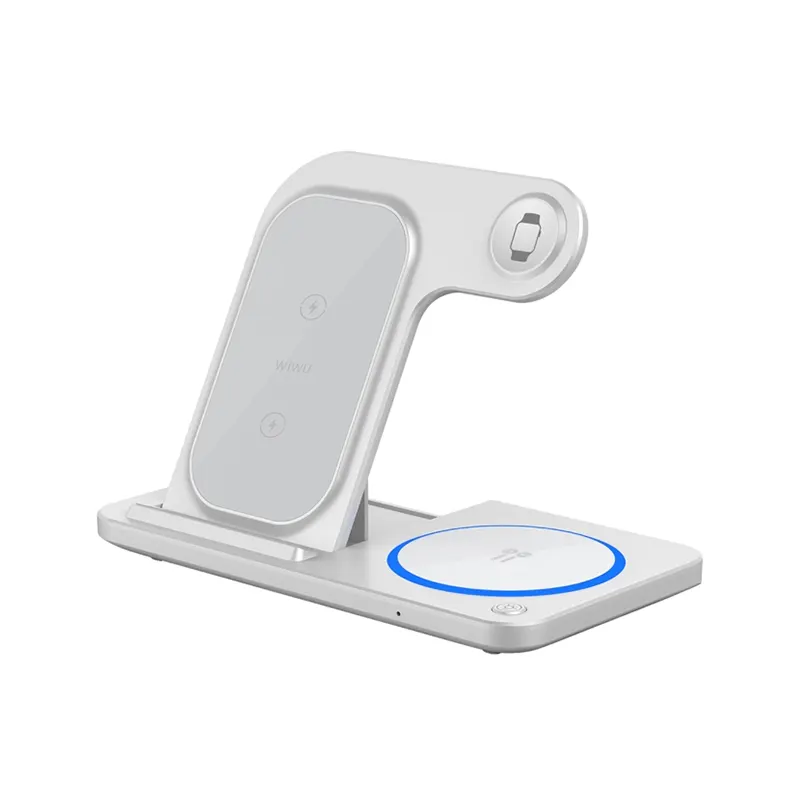 WiWU 3-in-1 Foldable Wireless Charger (Wi-W020) - White Official