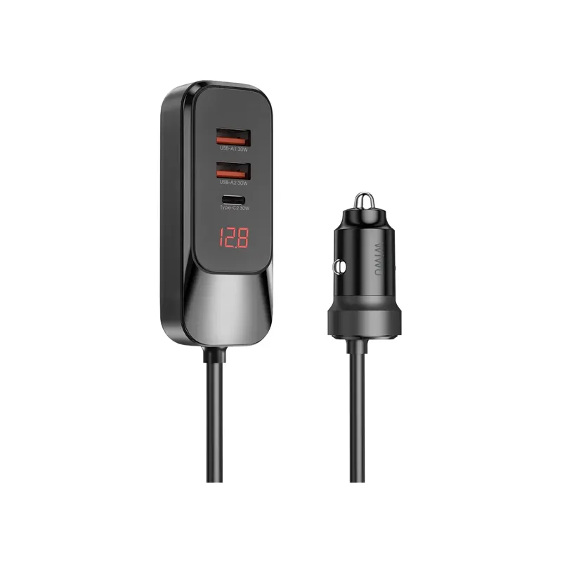 WiWU 120W Multi-port Extend Car Charger (Wi-QC015) Official