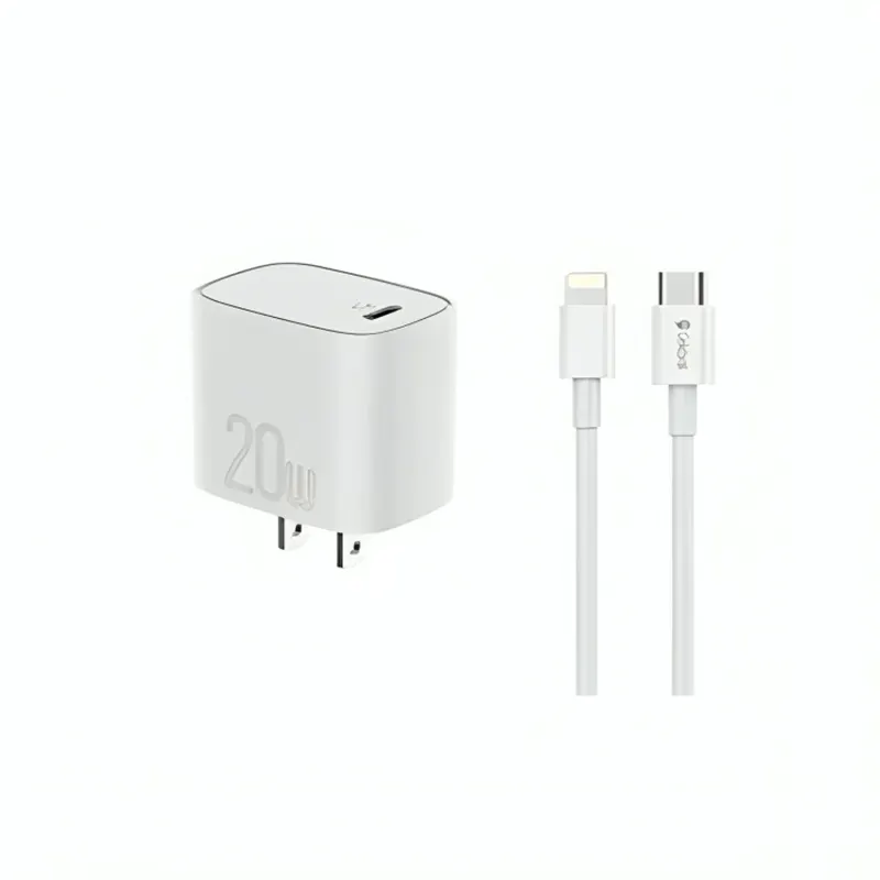Yison C-H1-US PD 20W Type-C Adapter with Type-C to Lightning Cable - White Official