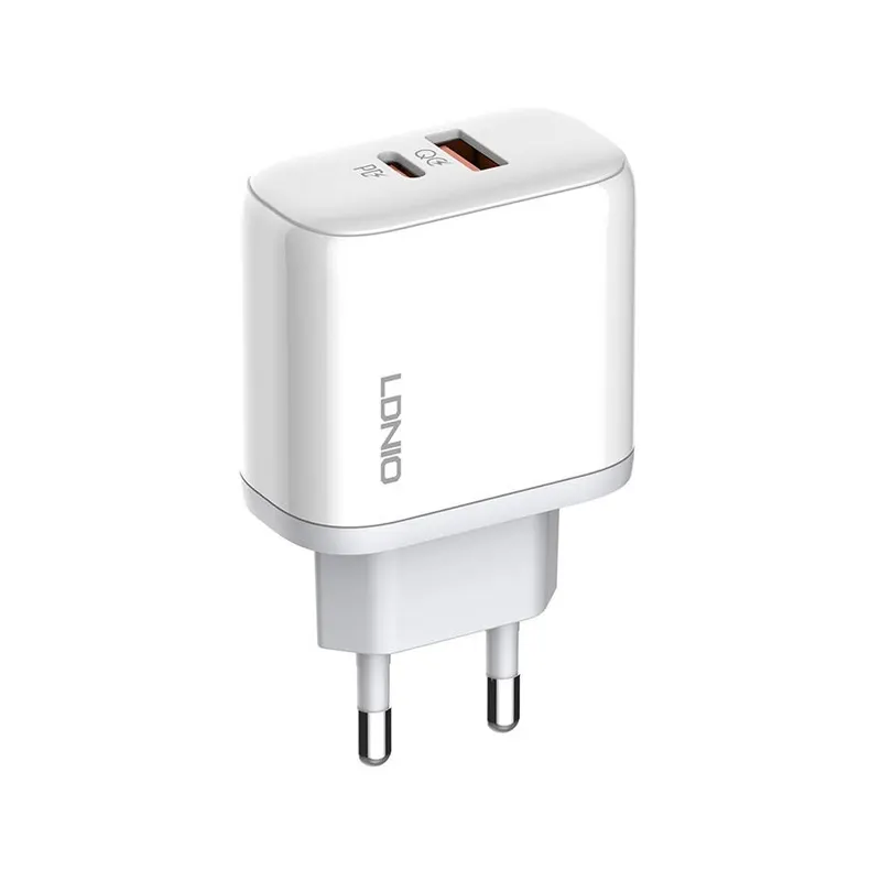 LDNIO A2526C 45W QC3.0 PD Dual Charger Adapter with Type-C Cable-White Official
