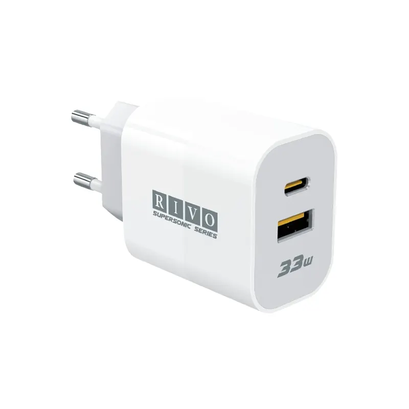 Rivo 33W Dual Port Fast Charging Adapter (AS-33D) – White Official