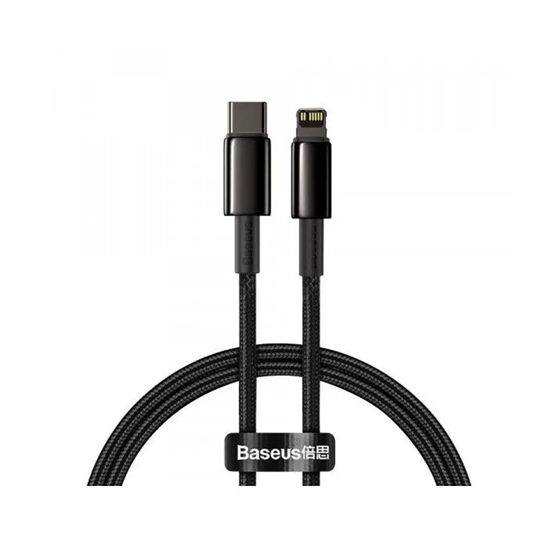 Baseus Tungsten Gold 20W PD Type-C to Lightning Fast Charging Data Cable - Black