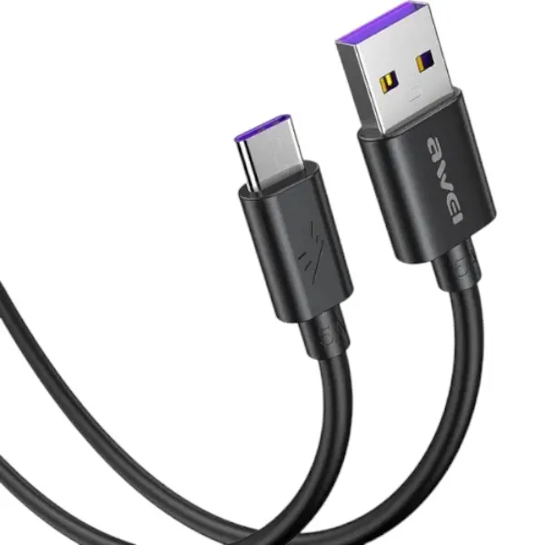 Awei USB to Type-C Fast Charging Data Cable (CL-113T) - Black