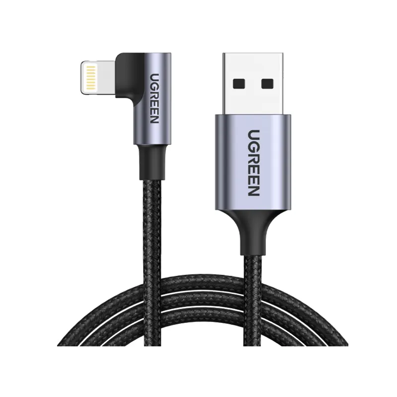 UGREEN 1M Right Angel USB-A to Lightning Data Cable (60521)