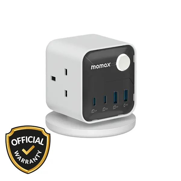 Momax 1-Charge 25W Work Flow 3-Outlet GaN Power Cube with USB Ports