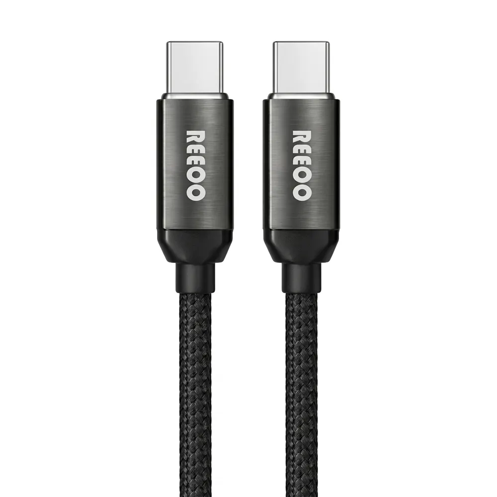 Reeoo 150w PD Fast Charging Type-C to Type-C Braided Cable 1m Black