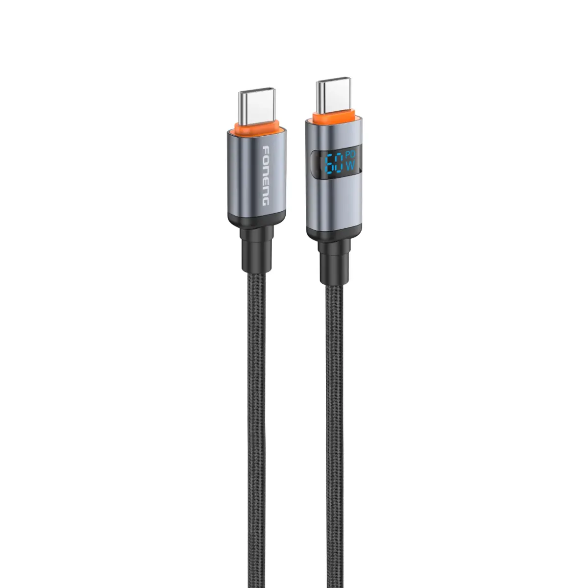 Foneng Braided 1.2M 60w Type- C to Type- C Cable (X116)