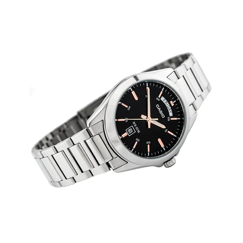 Casio Enticer MTP-1370D-1A2V Date Stainless Steel Men's Watch
