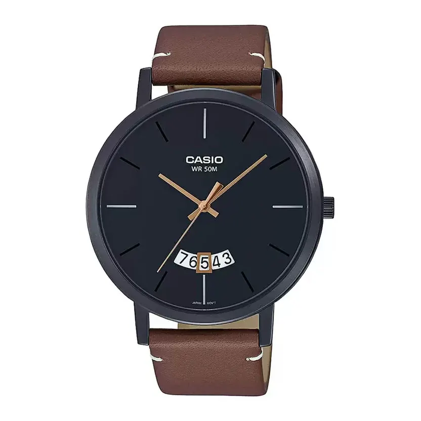 Casio Enticer MTP-B100BL-1EV Analog Leather Strap Men's Watch