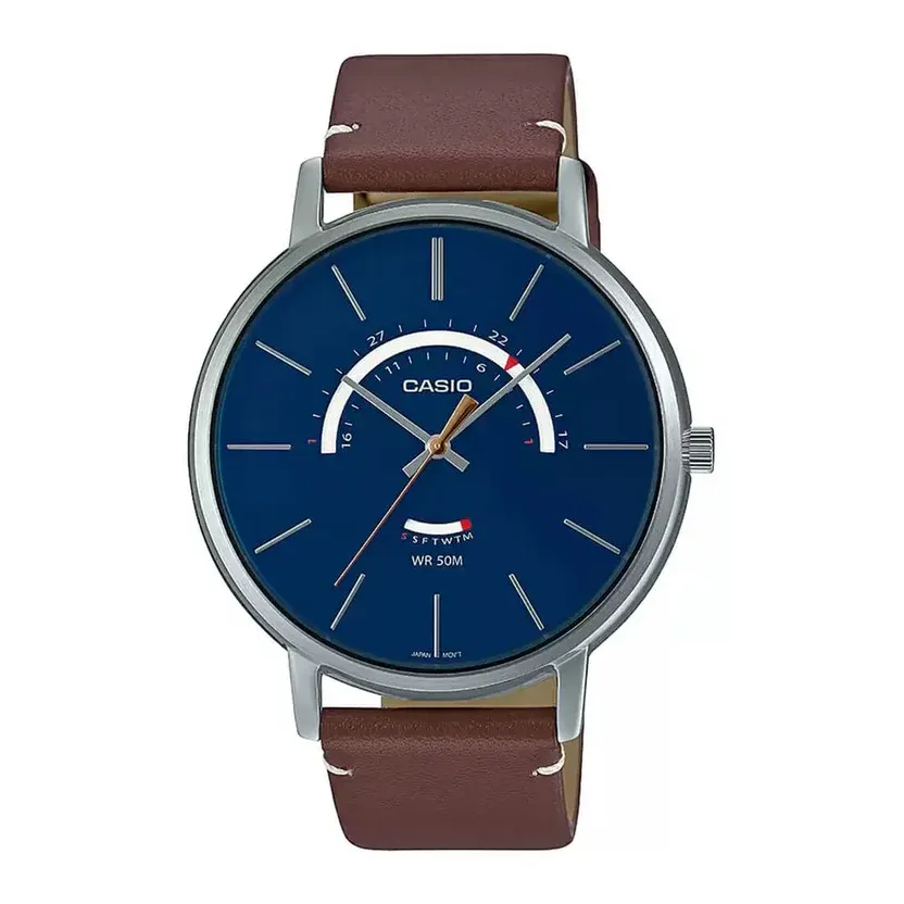 Casio Enticer MTP-B105L-2AV Analog Leather Strap Men's Watch