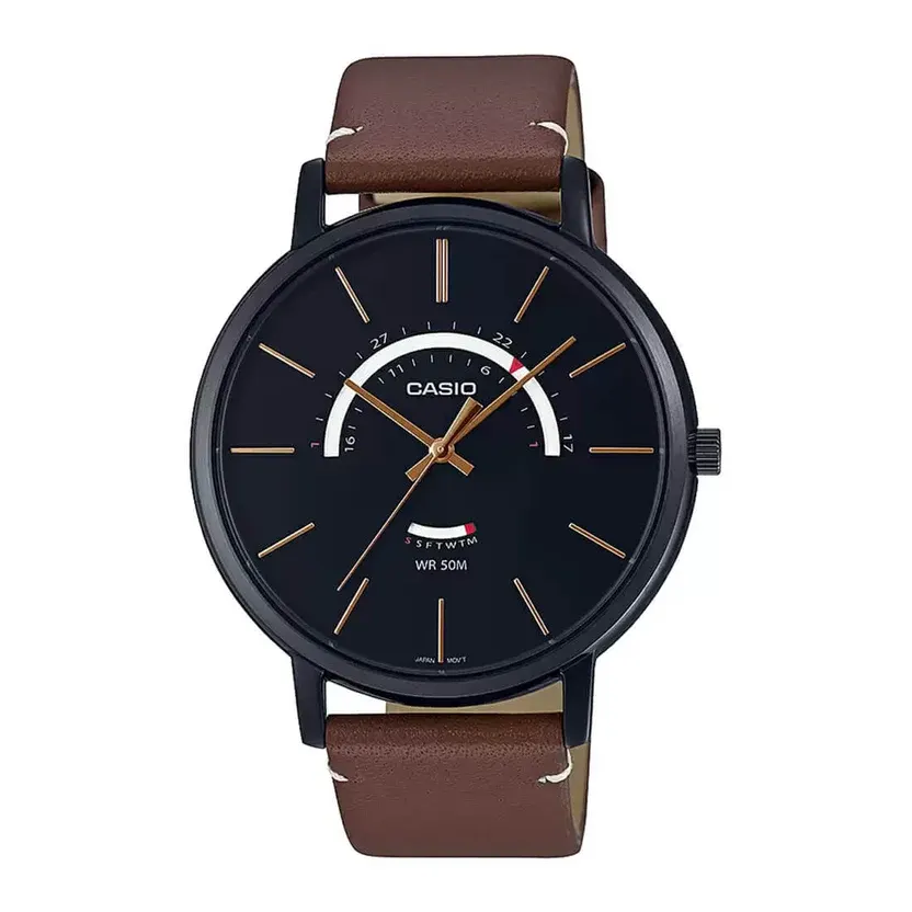 Casio Enticer MTP-B105BL-1AV Analog Leather Strap Men's Watch