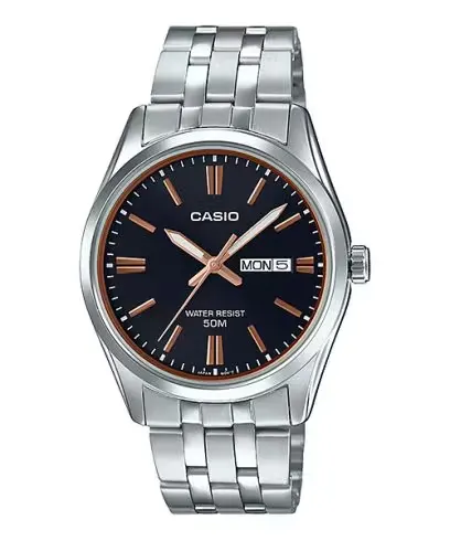 Casio Enticer MTP-1335D-1A2V Date Stainless Steel Men's Watch