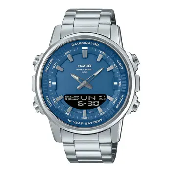 Casio Illuminator AMW-880D-2A1VDF Dual Time Stainless Steel Men’s Watch