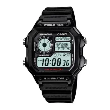 Casio Youth World Time AE-1200WH-1AVDF Digital Resin Belt Men’s Watch