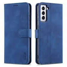 For Samsung Galaxy S21 FE 5G AZNS Skin Feel Calf Texture Horizontal Flip Leather Case with Card Slots & Holder & Wallet