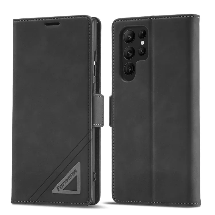 Samsung For Samsung Galaxy S22 Ultra 5G Forwenw Dual-side Buckle Leather Phone Case Case & Cover Price in Bangladesh - Mobile.com.bd