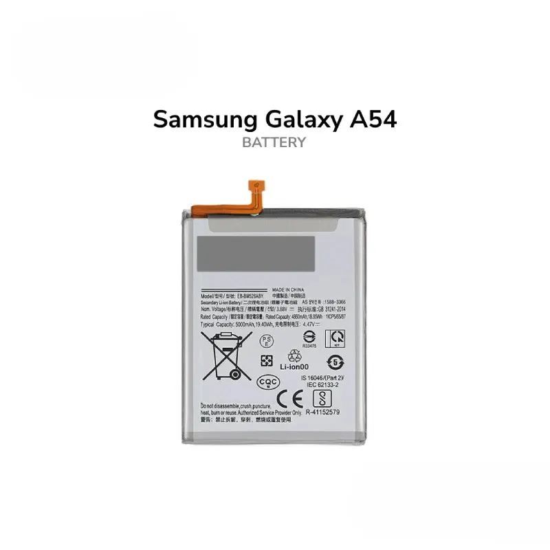 Samsung Original Samsung Galaxy A54 Battery Price in Bangladesh Samsung Battery Price in Bangladesh - Mobile.com.bd