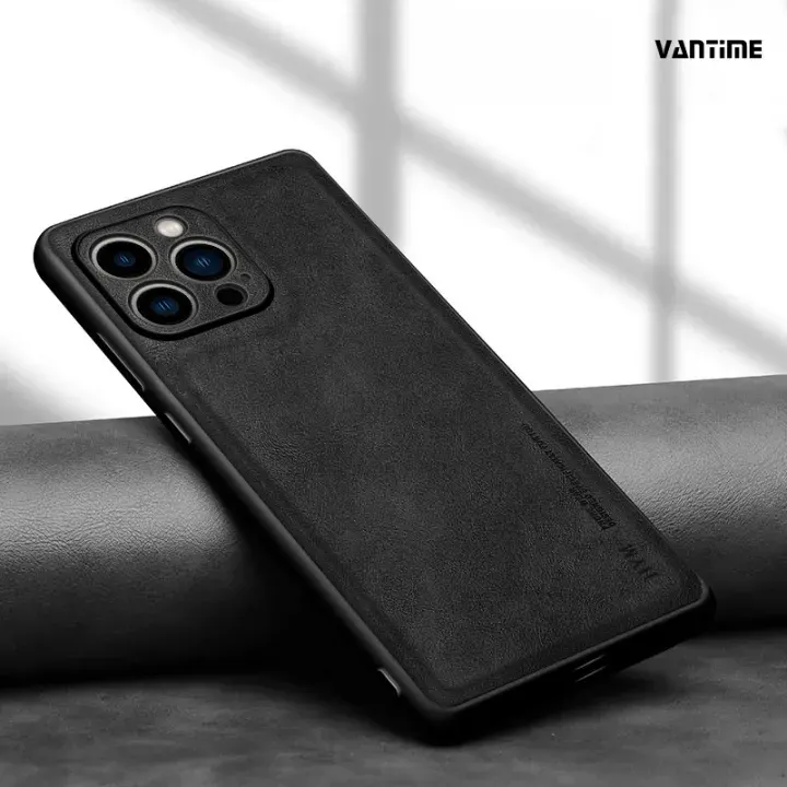 13 Pro Max Case Soft Leather Camera Protective Matte Back Cover