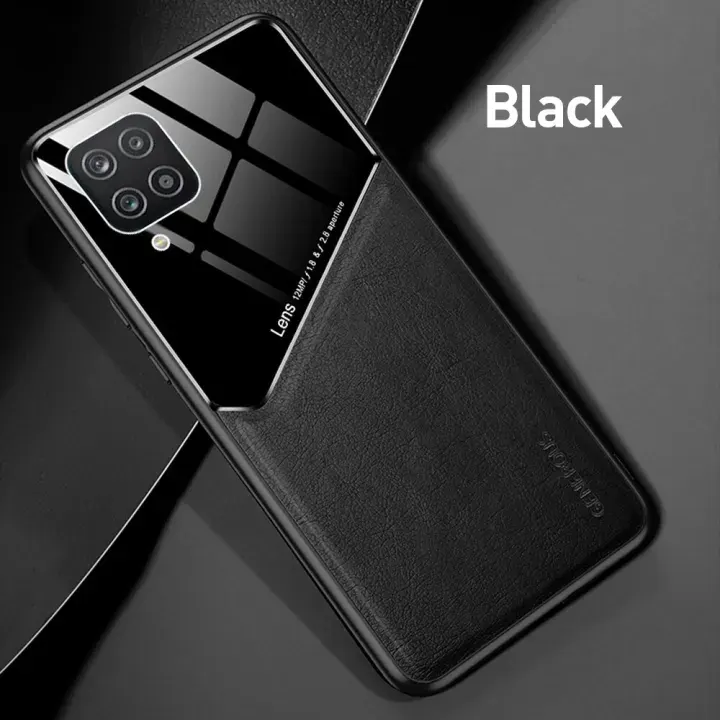Samsung For Samsung Galaxy A12 M12 Magnetic Holder Leather Back Cover Case & Cover Price in Bangladesh - Mobile.com.bd