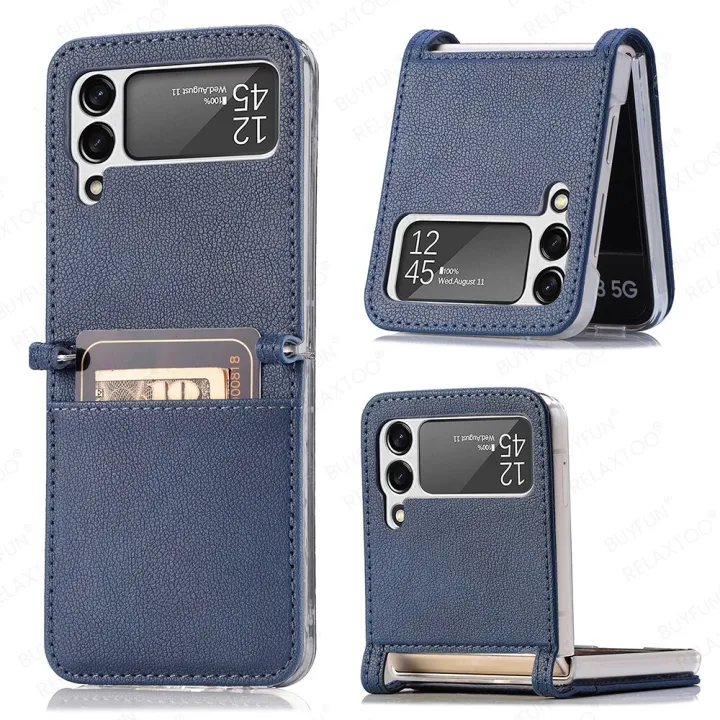 Samsung Galaxy Z Flip 3 5G Litchi Pattern Leather Case for Samsung Galaxy Note Z flip 3 flip3 flip3 CTX Samsung zflip3 soft silicone shockproof