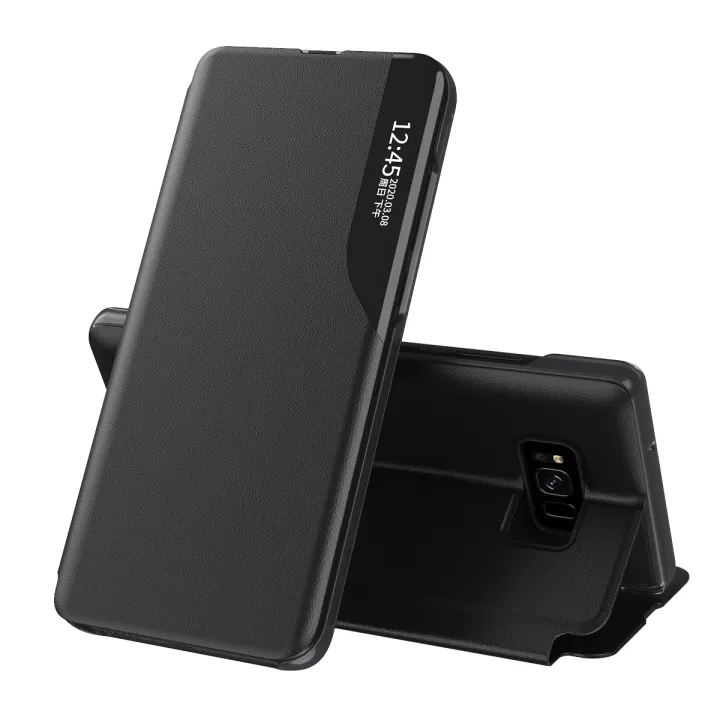 Samsung Flip case for Samsung Galaxy S8 Plus smart window view phone case Pu leahter cover Case & Cover Price in Bangladesh - Mobile.com.bd