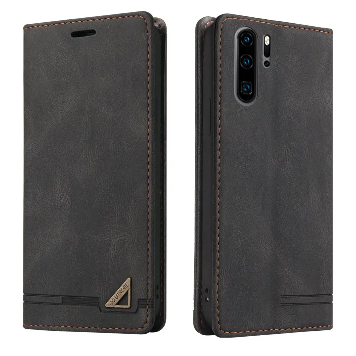 Retro Leather Wallet Flip Built-in Card Slots and Magnetic Closure Protective