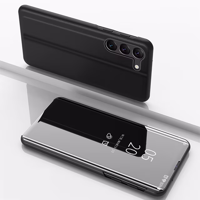 Samsung Galaxy S23 Plus Mirror Flip Leather Stand Cover Case & Cover Price in Bangladesh - Mobile.com.bd