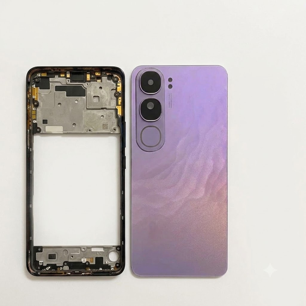 Vivo V40 Lite (Backshell) Back Panel with Side Frame Housing(Pink) Replacement Parts Price in Bangladesh - Mobile.com.bd