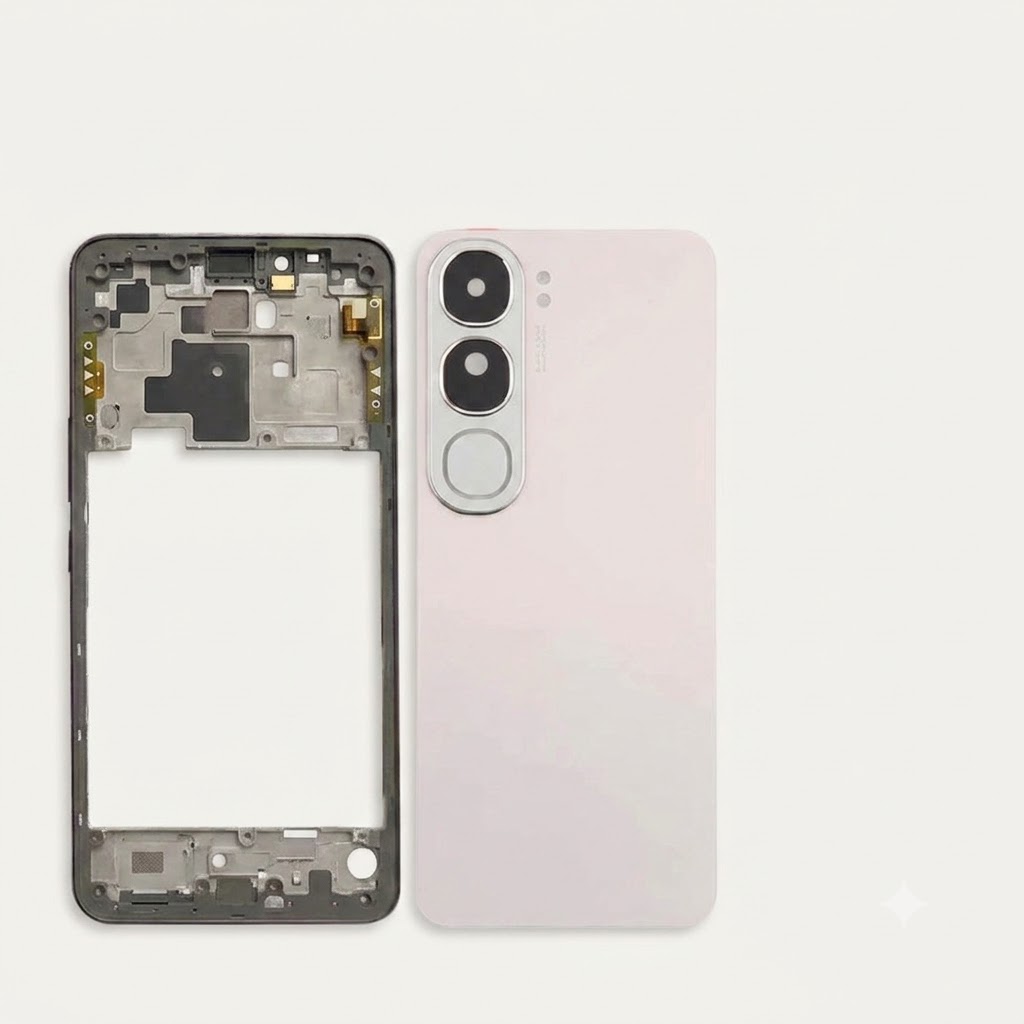 Vivo V40 Lite (Backshell) Back Panel with Side Frame Housing(Silver) Replacement Parts Price in Bangladesh - Mobile.com.bd