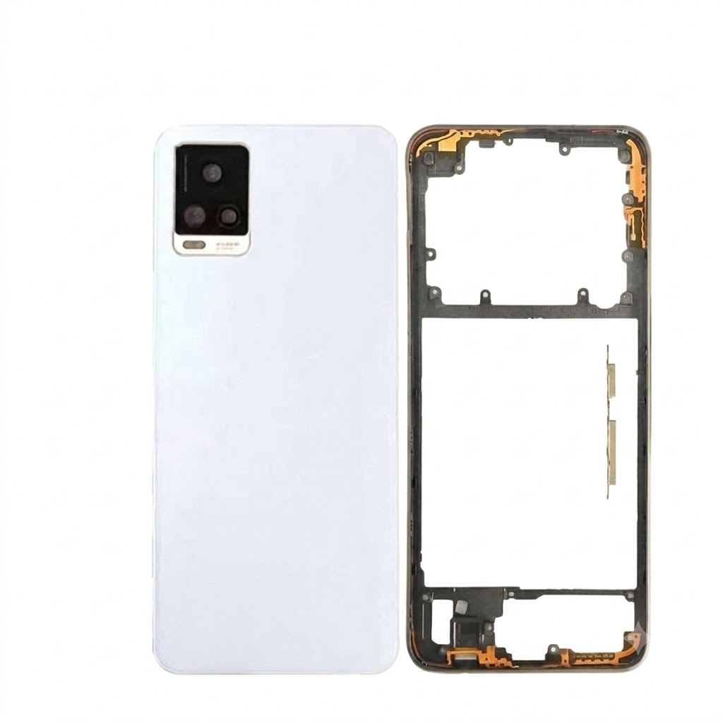 Vivo V20(Backshell) Back Panel with Side Frame Housing(White) Replacement Parts Price in Bangladesh - Mobile.com.bd