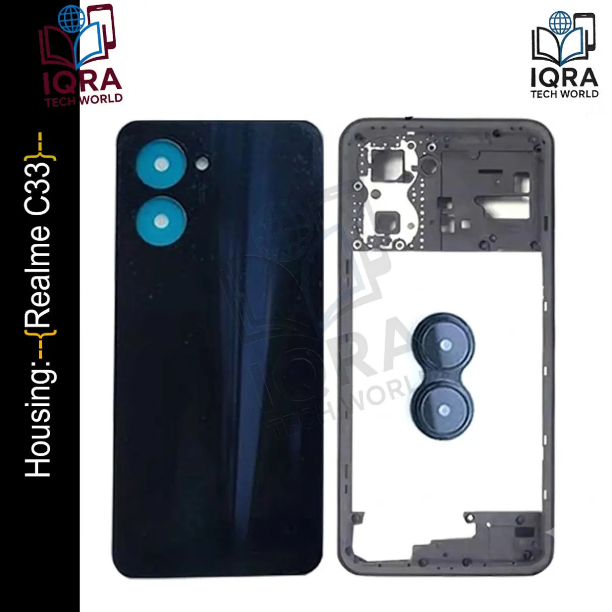 Realme C33(Backshell) Back Panel with Side Frame Housing(Black) Back Panels & Housings Price in Bangladesh - Mobile.com.bd