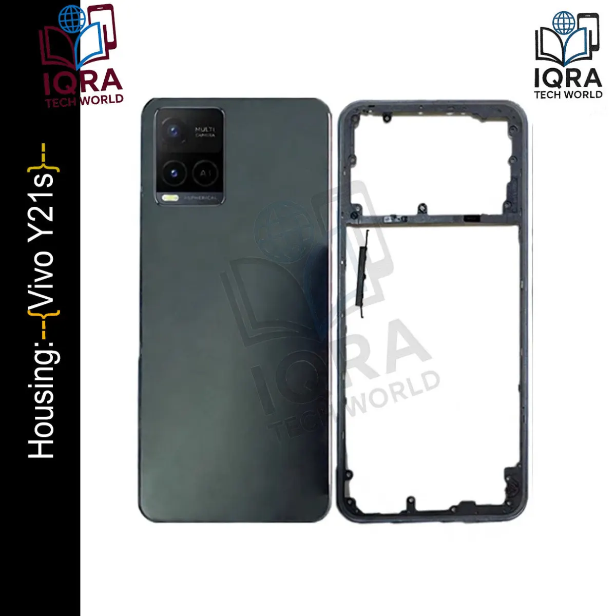 Vivo Y21s (Backshell) Back Panel with Side Frame Housing(Black) Replacement Parts Price in Bangladesh - Mobile.com.bd