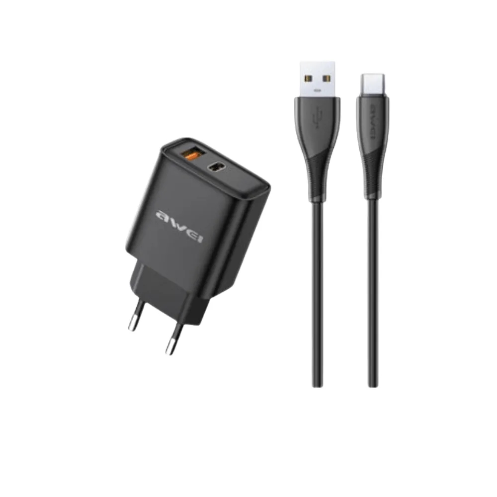 Awei PD81T-EU 22.5W GaN Fast Charger with Integrated USB-C Cable - Price in Bangladesh