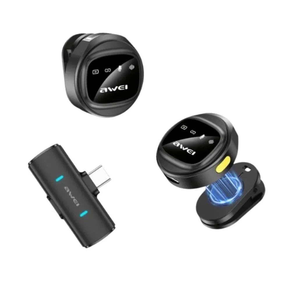 AWEI MK3 Magnetic Lavalier Dual Wireless Microphone System