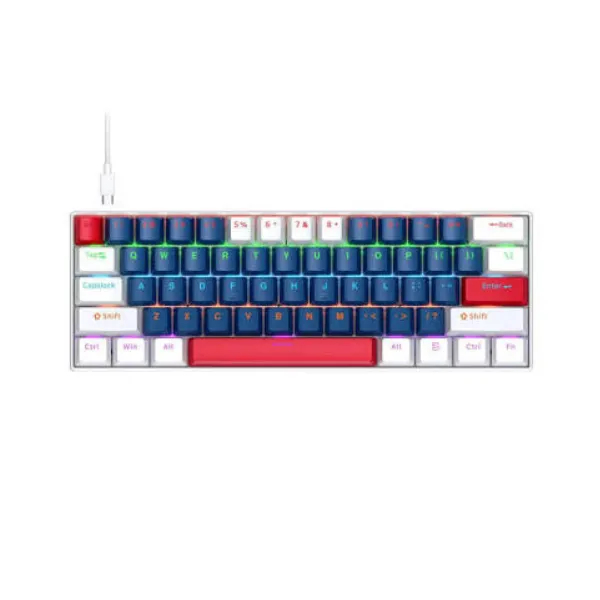 T-Wolf T60 Wired (Blue Switch) Blue & White RGB Mechanical Gaming Keyboard Price in Bangladesh - Mobile.com.bd