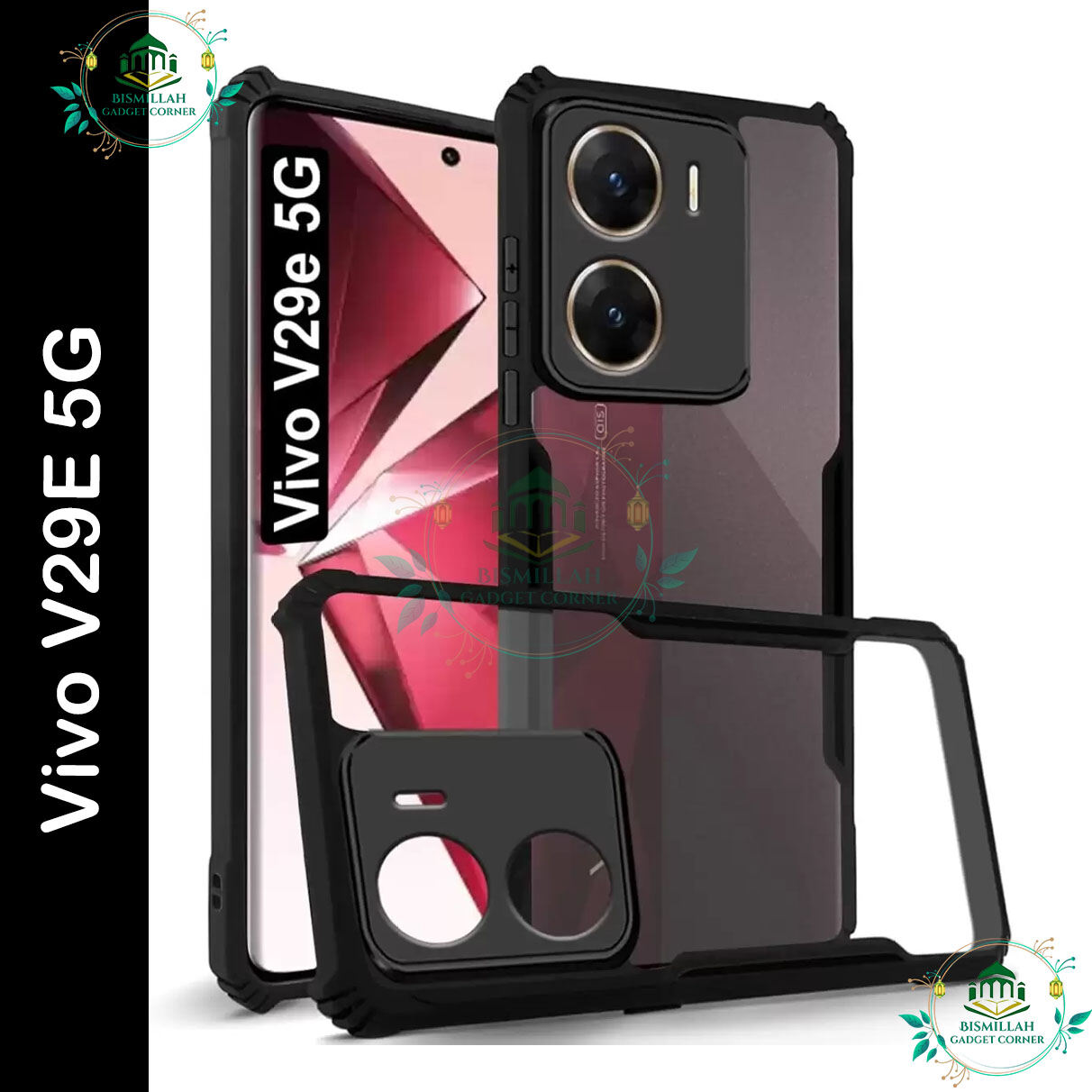 Xundd Back Cover for Vivo V29E 5G Transparent Hybrid Hard PC Back Bumper