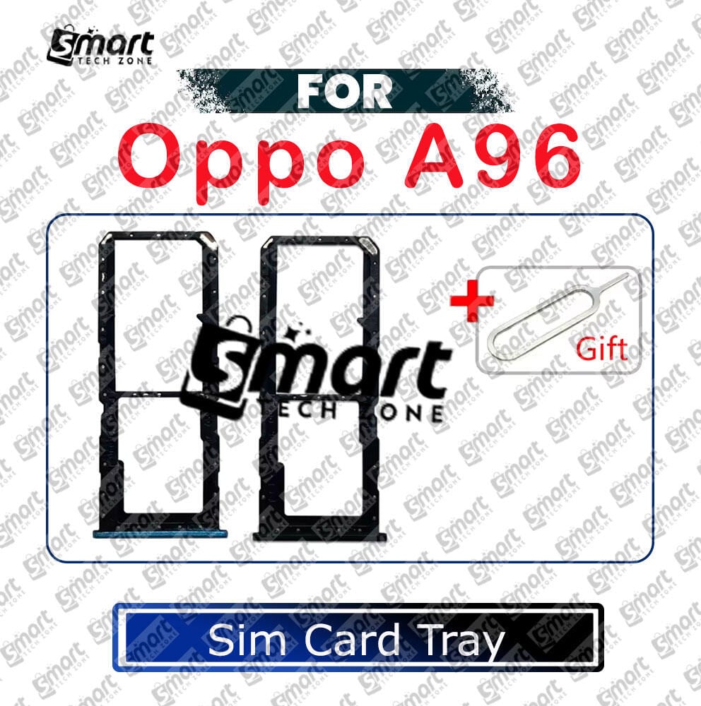 For Oppo A96 Sim Tray Micro SD Card Slot with Sim Ejector Pin Replacement Parts - Price in Bangladesh