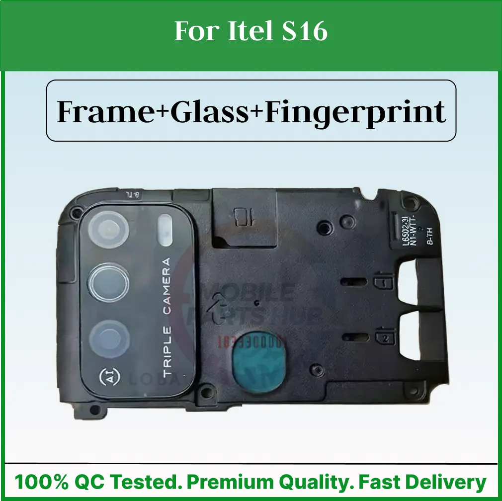 Rear Camera Glass Lens Back Camera Glass With Frame And Fingerprint Holder Cover Replacement Repair Parts For Itel S16 Fingerprint Sensor Price in Bangladesh - Mobile.com.bd