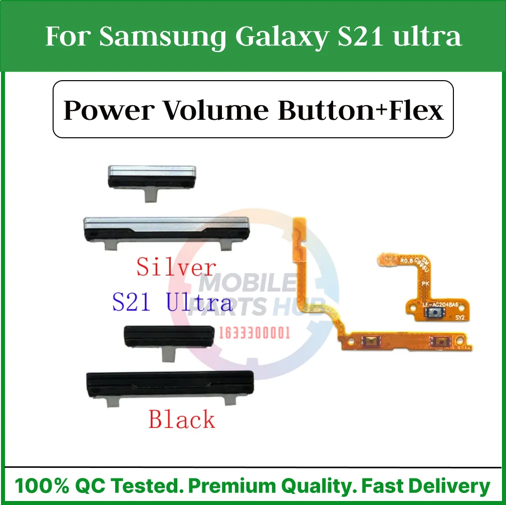 Samsung Galaxy S21 ultra  Compatible With External Side Buttons Power On Off switch + Volume Control Button Outside Side Keys And Power Flex Cable switch Replacement Parts Flex Cables Price in Bangladesh - Mobile.com.bd