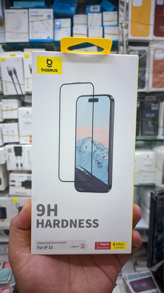 Apple Premium Baseus Diamond Series Full Coverage 9H Hardness HD Tempered Glass Screen Protetcor for apple iPhone 15 6.1 2023 Screen Protectors Price in Bangladesh - Mobile.com.bd