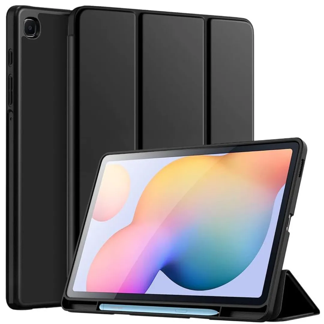 Case For Samsung Galaxy Tab S6 Lite (2024) 10.4"-Inch Soft Tpu Tri-Fold Stand Protective Tab Cover With S Pen Holder
