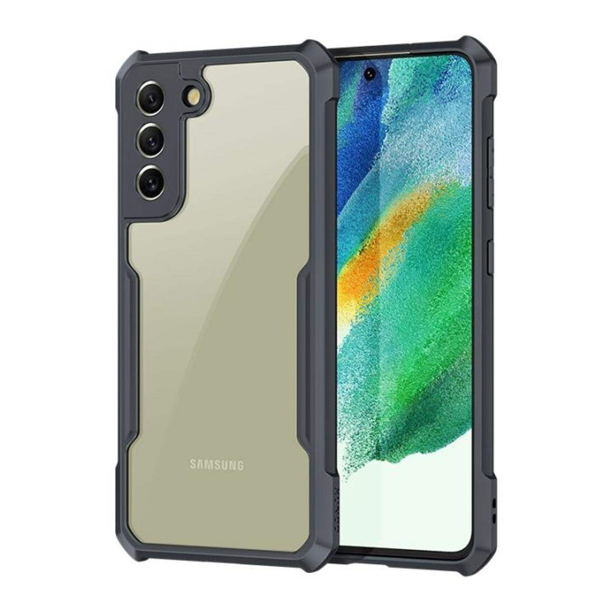 Xundd Case For Samsung Galaxy S21 FE 5G (S21 Fan Edition 6.4 Inch) 2022, [Military Grade Drop Tested] Slim Clear Back with Shockproof Soft TPU Bumper Frame Cover - Black