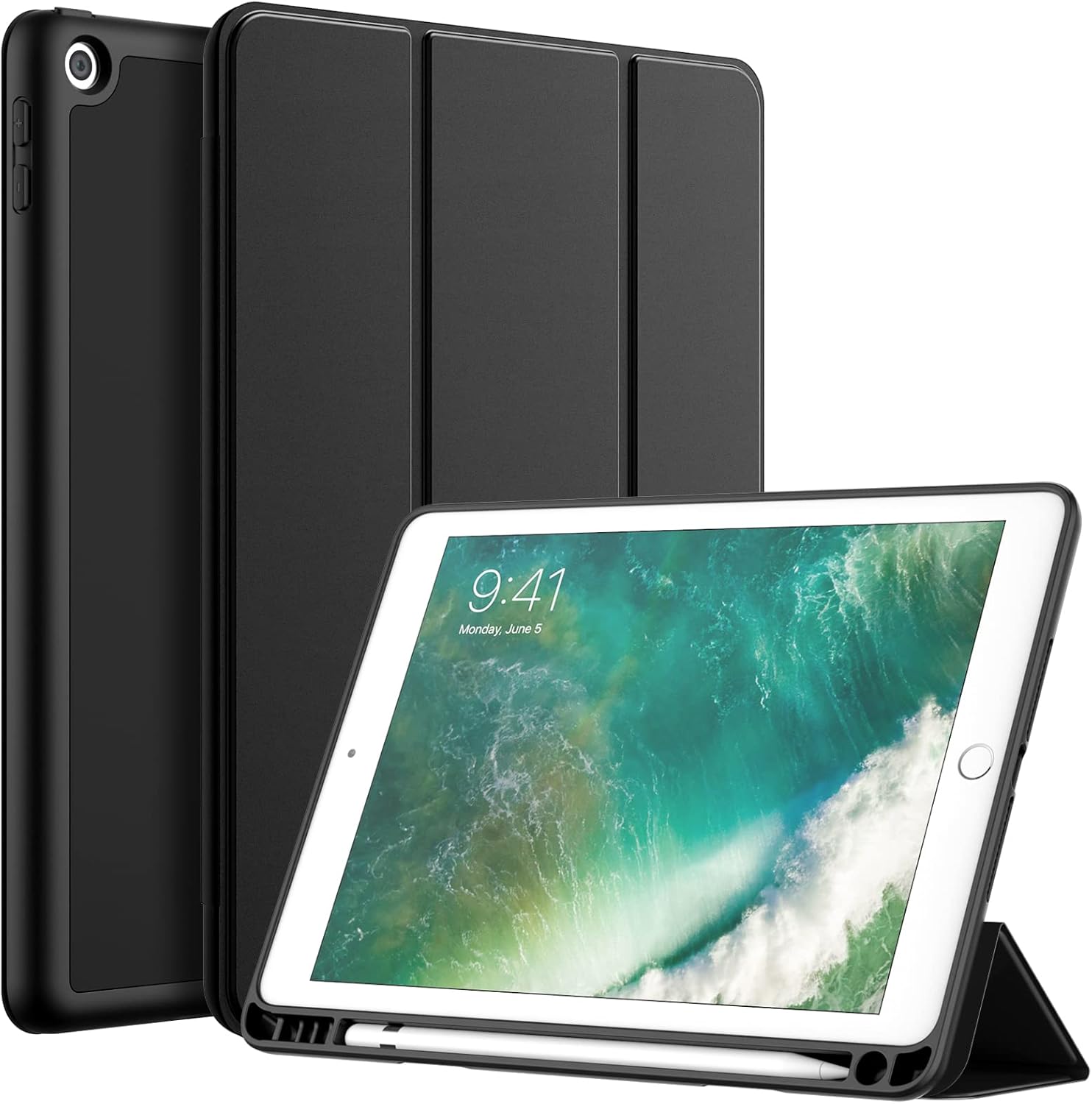 Apple For Apple iPad 7th 8th 9th Generation 10.2" Case 2019 2020 2021 With Pencil Holder, Premium Shockproof Case With Soft TPU Back Cover and Auto Sleep/Wake Function For Apple iPad Tablet Cases & Covers Price in Bangladesh - Mobile.com.bd