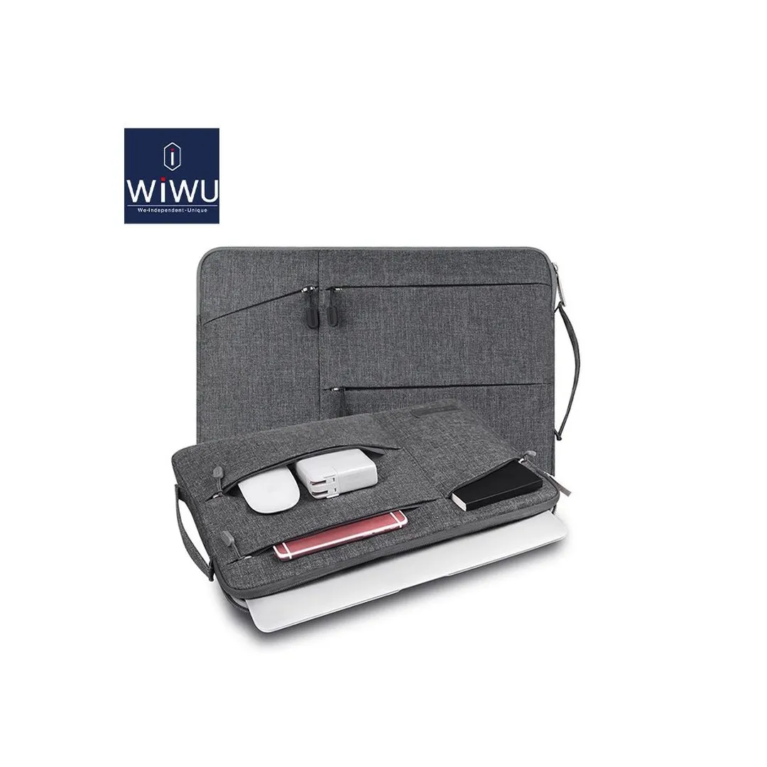 WIWU Waterproof Laptop Case for Macbook Pro 13 Stylish Laptop Bag Laptop Liner Bag 14 Inches(Gray) Phone Cases & Covers Price in Bangladesh - Mobile.com.bd