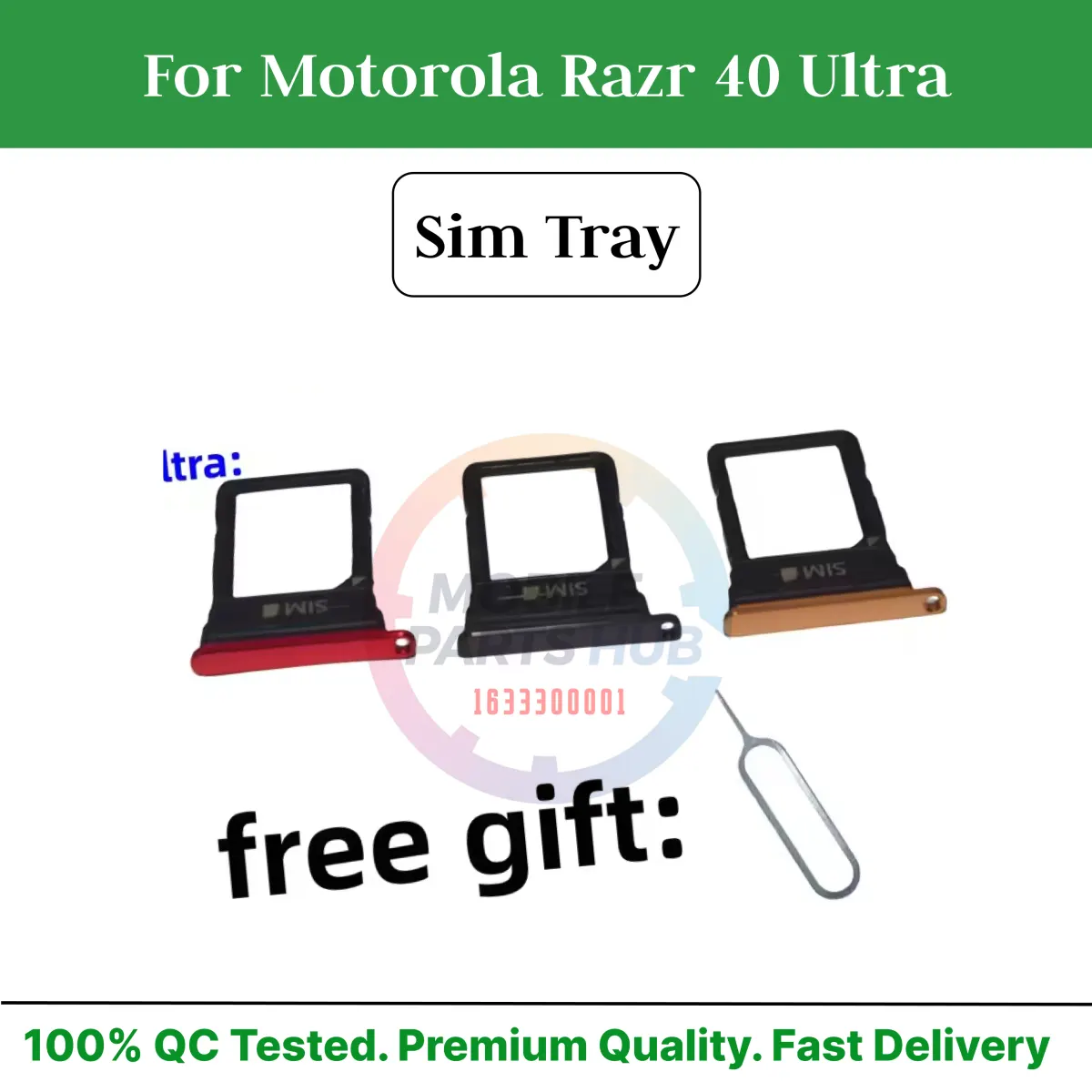 Motorola Razr 40 Ultra Nano Sim Card Tray Holder Sim Adaptor With Free Sim Ejector Pin Replacement Part - Price in Bangladesh