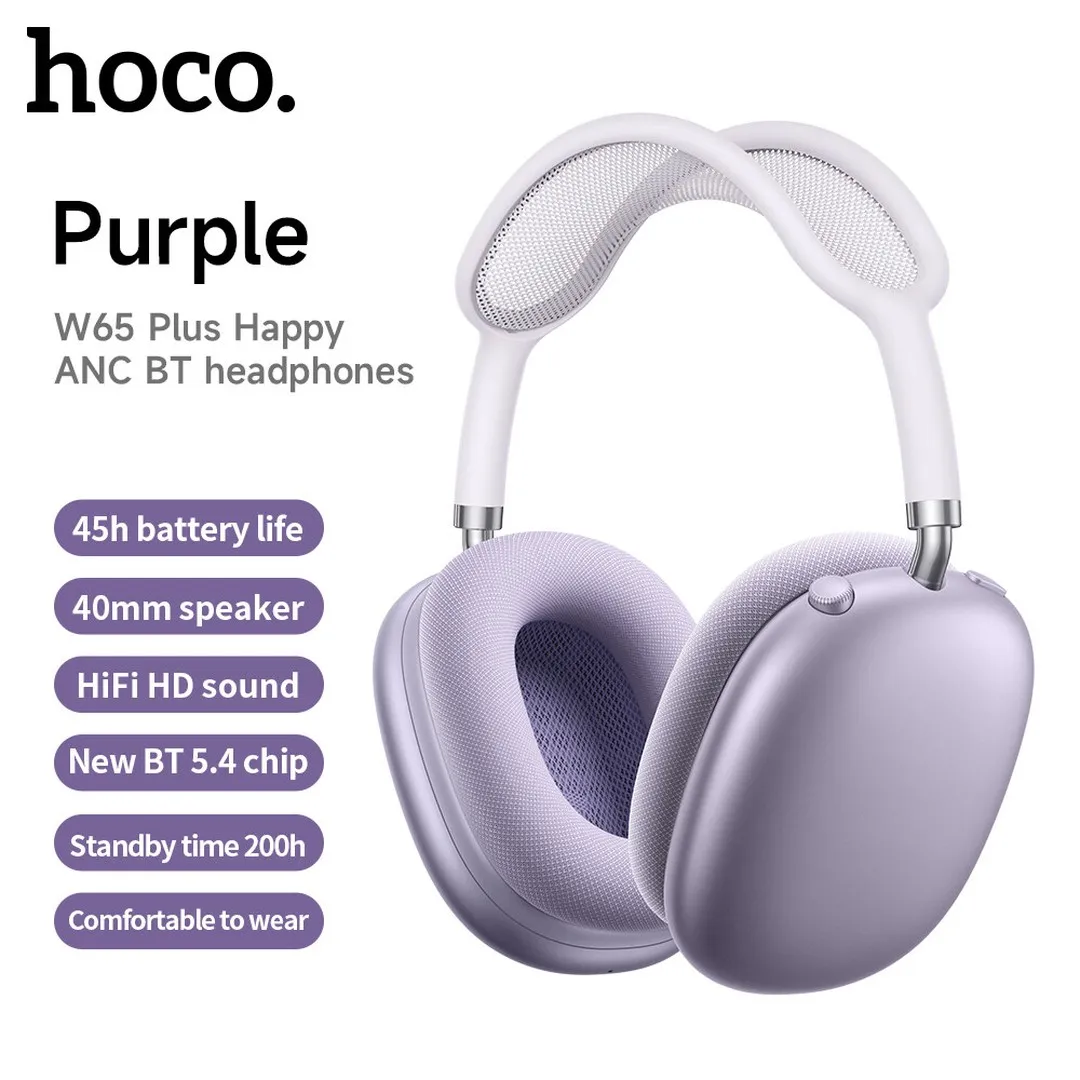 HOCO W65 Plus ANC Noise Reduction Bluetooth Headphones Over The Ear Wireless Big Earphone Hifi Sounds Sport Headsets With Button Earphones & Headphones Price in Bangladesh - Mobile.com.bd