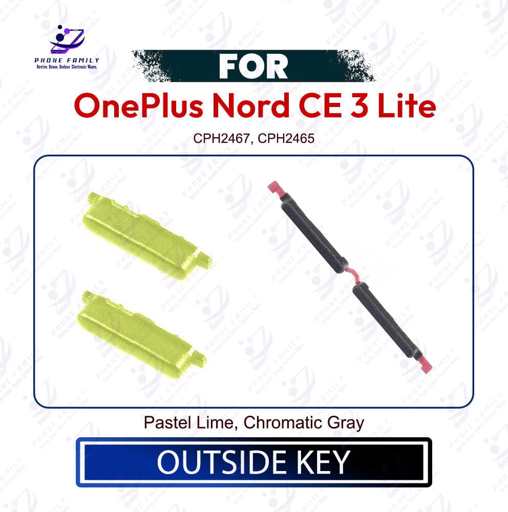 OnePlus Nord CE 3 Lite Volume Up Down Button Outside Key | Side Key External Button Replacement | Exact CPH2467, CPH2465 Price in Bangladesh - Mobile.com.bd